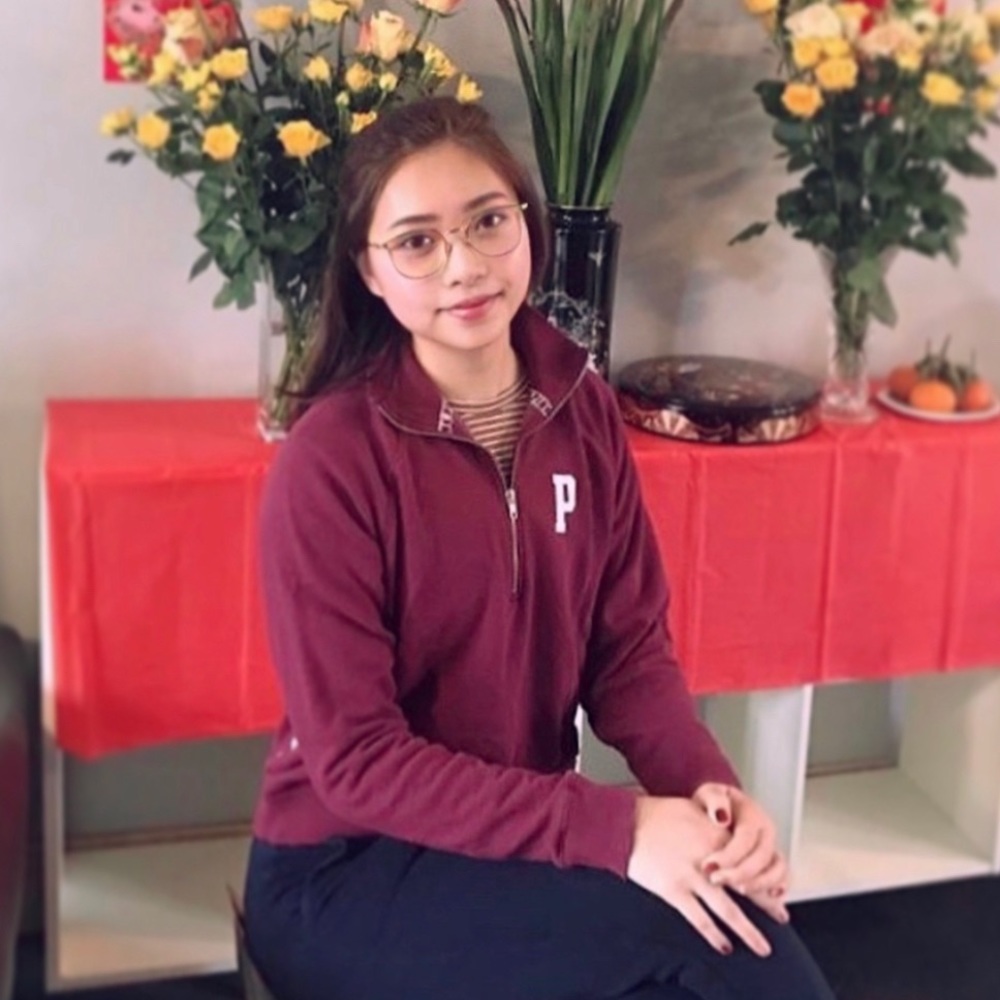 Burgundy VS pink top with zipper
